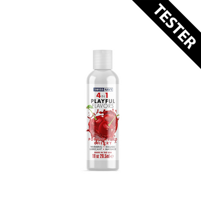 4 in 1 Lubricant met Poppin Wild Cherry Smaak - 1 fl oz / 30 ml - TESTER