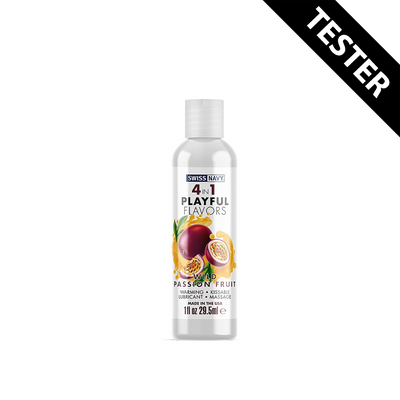 4 in 1 Lubricant met Wilde Passievrucht Smaak - 1 fl oz / 30 ml - TESTER