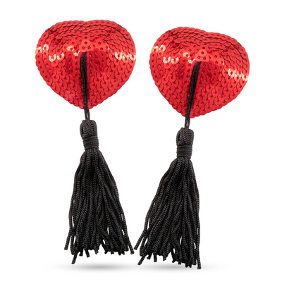 Bettie Boobs - Borlas para pezones - Rojo/Negro