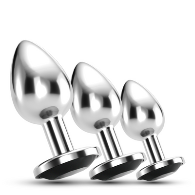 Bijou - Trío de Entrenamiento Anal - 3 Tapones Joyas - Negro