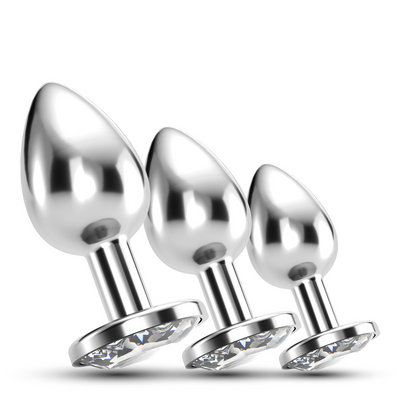 Bijou - Trío de Entrenamiento Anal - 3 Tapones Joyas - Transparente