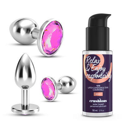 Bijou - Trío de Tapones Joyas Húmedos - 3 Tapones Joyas - Rosa