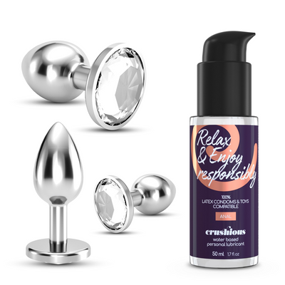 Bijou - Trío de Tapones Joyas Húmedos - 3 Tapones Joyas - Transparente