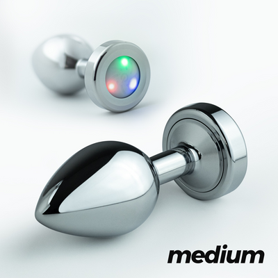 Borealis - Plug Anal de Metal con LED RGB - Mediano - Plata