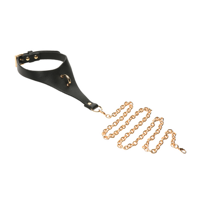 Captivate - Collar con Cadena para el Cuerpo - Negro/Dorado