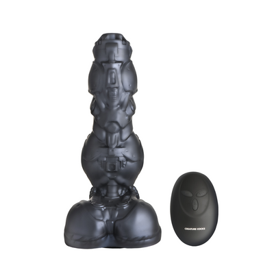 Cyborg Cock - Dildo de Silicona con Movimiento y Vibración - Plata