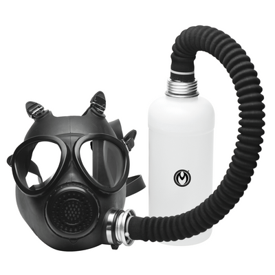 Inhalador - Máscara de Gas con Botella - Negra
