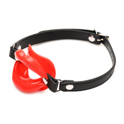 Labios Jugosos - Gag de Silicona con Boca Abierta - Rojo