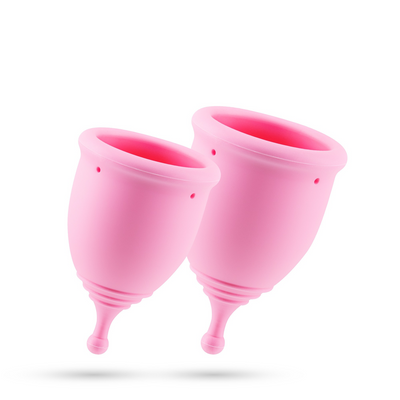 Minerva - Copas Menstruales con Bolsa - S y L - Rosa