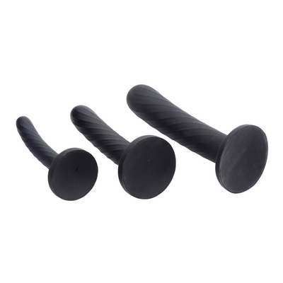 Strap-on Siliconen 3-delige set - Zwart