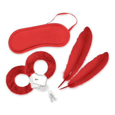 Sueño de Amantes - Kit de Bondage de 4 Piezas para Principiantes - Rojo