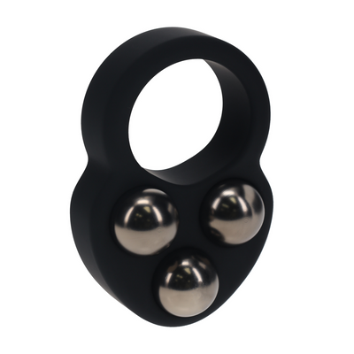Anillo de pene de silicona líquida con triple peso - Negro