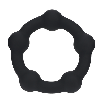 Anillo de silicona con cuentas - M - 35mm - Negro