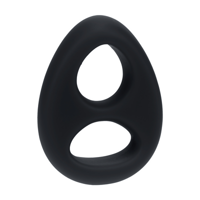 Anillo de silicona líquida doble para pene y testículos - Negro
