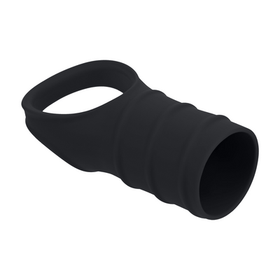 Anillo de silicona y funda estriada - Negro