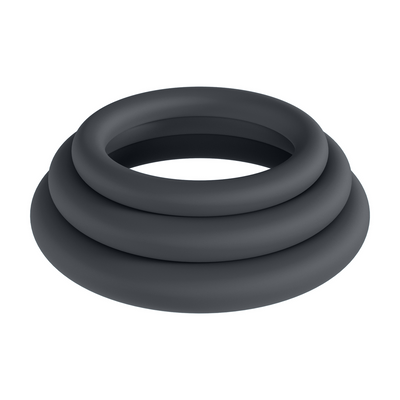 Conjunto de 3 Anillos de Silicona Clásicos - L/XL/XXL - Negro