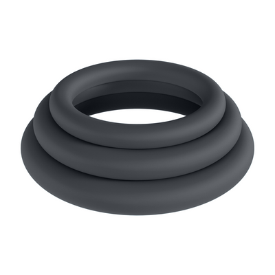 Conjunto de 3 Anillos de Silicona Clásicos - XS/S/M - Negro