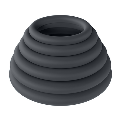 Conjunto de 6 Anillos de Silicona Clásicos - Negro