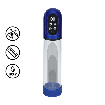 Engage - Automatische Waterdichte Penis Pomp en Masturbator - Metallic Blauw