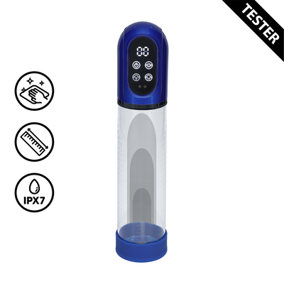 Engage - Automatische Waterdichte Penis Pomp en Masturbator - Metallic Blauw - Tester