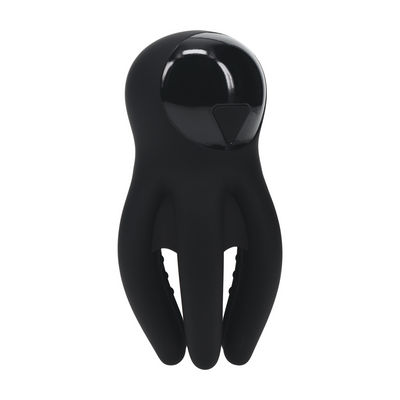 Estimulador de Cabeza de Pene de Silicona Vibrante Digital con Tentáculos - Negro