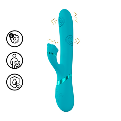 Fiore - G-Spot Air Wave Vibrerende en Kloppende Flared Clitorale Stimulator - Blauw