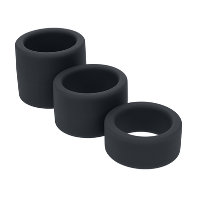 Juego de 3 correas de bola de silicona líquida - S/M/L - Negro