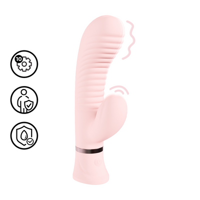 Mystique - Vibrador Conejito Estriado - Rosa