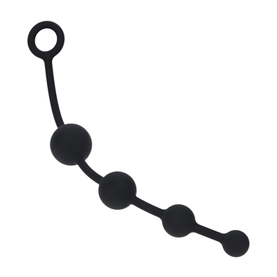 Perlas Anales de Silicona Curvadas - Negro