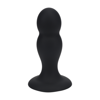 Plug Anal de Silicona Líquida Doble Sonajero - M - Negro