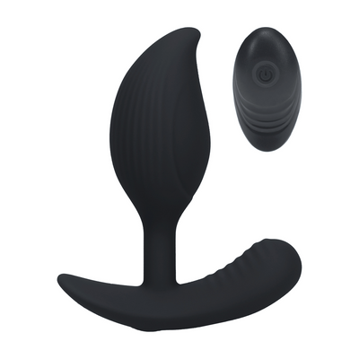 Plug Anal de Silicona Líquida Vibrante con Control Remoto - Negro