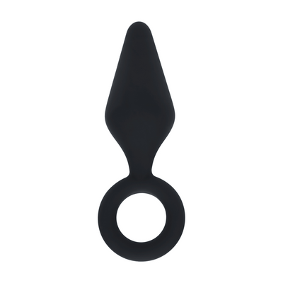 Plug Anal de Silicona con Asa - S - Negro