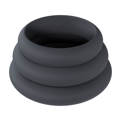 Set de 3 anillos de silicona Wide O - L/XL/XXL - Negro