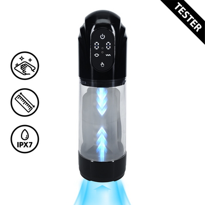 TechnoThrust - Automatische Waterdichte Masturbator Pomp - Zwart - Tester