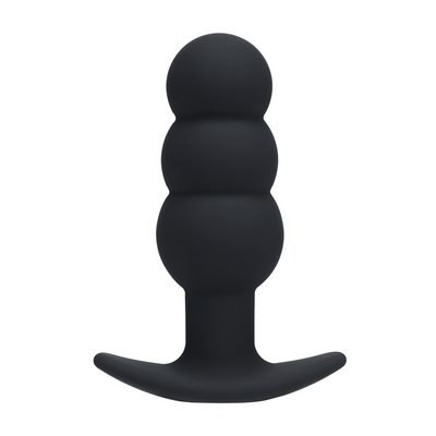 Tri Bulb Vibrador de Silicona para el Ano - Negro