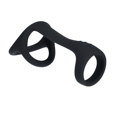 Tri O Anillo de Silicona para Pene y Testículos - Negro