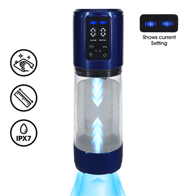 UltraLift - Automatische Waterdichte Masturbator Pomp - Metallic Blauw