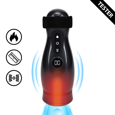 Virtuo - Suction and Vibration Masturbator Pump with Phone Attachment - Gun Metal - Tester